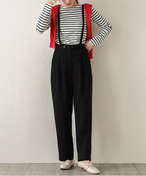 SUGAR BISKET（シュガービスケット）の「サスペンダー付きセンタープレステーパードパンツ（その他パンツ・レディース・ブラック/ダークグレー/ライトグレー/ブラウン・M/L）」の12枚目の写真