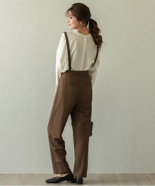 SUGAR BISKET（シュガービスケット）の「サスペンダー付きセンタープレステーパードパンツ（その他パンツ・レディース・ブラック/ダークグレー/ライトグレー/ブラウン・M/L）」の7枚目の写真