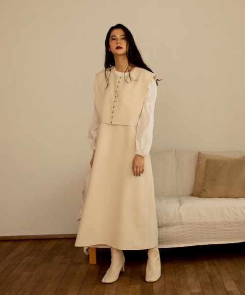 ReNorm（リノーム）の「ピンタックシャーリングスリーブブラウス（シャツ/ブラウス・レディース・グレイッシュベージュ/オフホワイト/グリーン・フリー）」の8枚目の写真