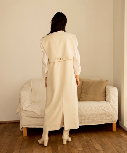 ReNorm（リノーム）の「ピンタックシャーリングスリーブブラウス（シャツ/ブラウス・レディース・グレイッシュベージュ/オフホワイト/グリーン・フリー）」の16枚目の写真