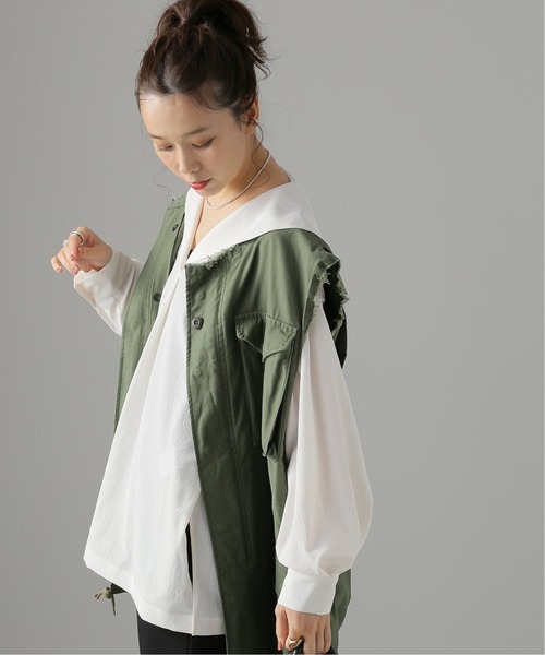 JOURNAL STANDARD（ジャーナルスタンダード）の「SYクロスセーラーブラウス（シャツ/ブラウス・レディース・ホワイト/ネイビー/イエロー・FREE）」の2枚目の写真