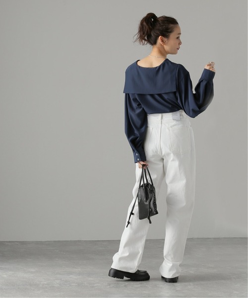 JOURNAL STANDARD（ジャーナルスタンダード）の「SYクロスセーラーブラウス（シャツ/ブラウス・レディース・ホワイト/ネイビー/イエロー・FREE）」の8枚目の写真