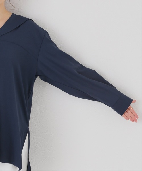 JOURNAL STANDARD（ジャーナルスタンダード）の「SYクロスセーラーブラウス（シャツ/ブラウス・レディース・ホワイト/ネイビー/イエロー・FREE）」の9枚目の写真