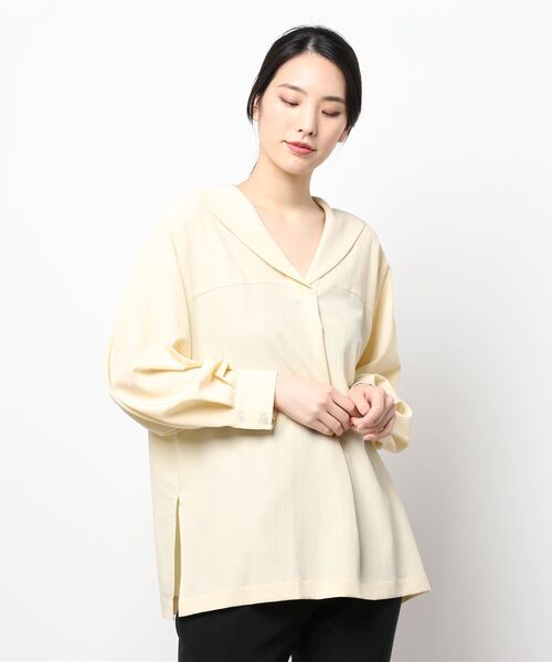 JOURNAL STANDARD（ジャーナルスタンダード）の「SYクロスセーラーブラウス（シャツ/ブラウス・レディース・ホワイト/ネイビー/イエロー・FREE）」の7枚目の写真