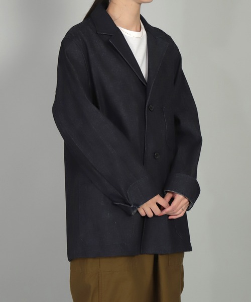 Yarmo（ヤーモ）の「[ Yarmo×OMNIGOD ] 別注 デニム ドライバースジャケット（テーラードジャケット・レディース・ワンウォッシュ・M-L）」の2枚目の写真