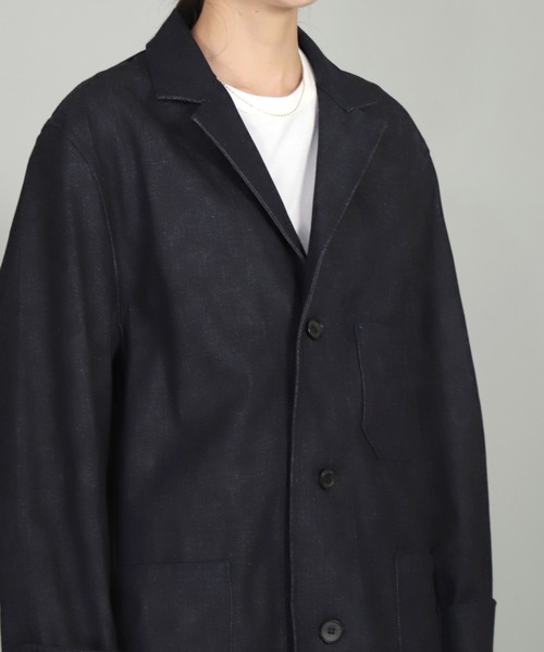 Yarmo（ヤーモ）の「[ Yarmo×OMNIGOD ] 別注 デニム ドライバースジャケット（テーラードジャケット・レディース・ワンウォッシュ・M-L）」の16枚目の写真