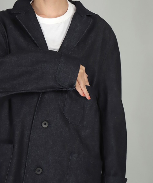 Yarmo（ヤーモ）の「[ Yarmo×OMNIGOD ] 別注 デニム ドライバースジャケット（テーラードジャケット・レディース・ワンウォッシュ・M-L）」の20枚目の写真