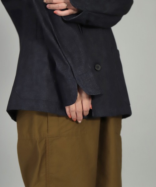 Yarmo（ヤーモ）の「[ Yarmo×OMNIGOD ] 別注 デニム ドライバースジャケット（テーラードジャケット・レディース・ワンウォッシュ・M-L）」の7枚目の写真