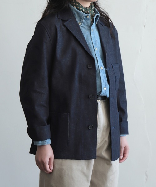 Yarmo（ヤーモ）の「[ Yarmo×OMNIGOD ] 別注 デニム ドライバースジャケット（テーラードジャケット・レディース・ワンウォッシュ・M-L）」の22枚目の写真