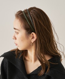 レザー編み細カチューシャSET