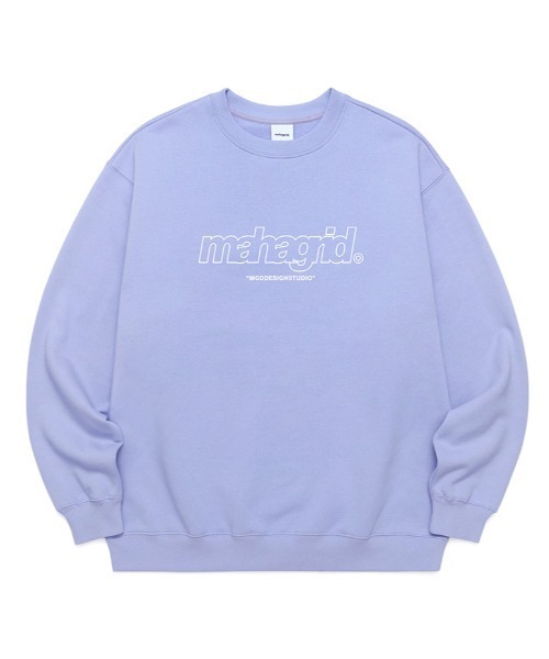MAHAGRID（マハグリッド）の「【mahagrid】THIRD LOGO CREWNECK / マハグリッド サード ロゴ クルーネック 裏起毛（スウェット・メンズ・ネイビー/グレー/アイボリー/チャコールグレー/パープル/ブラック/ライトグリーン・SMALL/MEDIUM/LARGE/X-LARGE）」の7枚目の写真