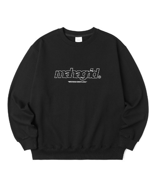 MAHAGRID（マハグリッド）の「【mahagrid】THIRD LOGO CREWNECK / マハグリッド サード ロゴ クルーネック 裏起毛（スウェット・メンズ・ネイビー/グレー/アイボリー/チャコールグレー/パープル/ブラック/ライトグリーン・SMALL/MEDIUM/LARGE/X-LARGE）」の2枚目の写真