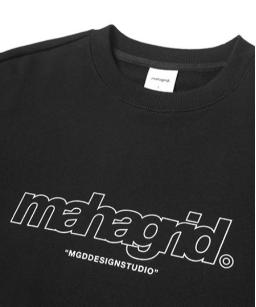 MAHAGRID（マハグリッド）の「【mahagrid】THIRD LOGO CREWNECK / マハグリッド サード ロゴ クルーネック 裏起毛（スウェット・メンズ・ネイビー/グレー/アイボリー/チャコールグレー/パープル/ブラック/ライトグリーン・SMALL/MEDIUM/LARGE/X-LARGE）」の9枚目の写真