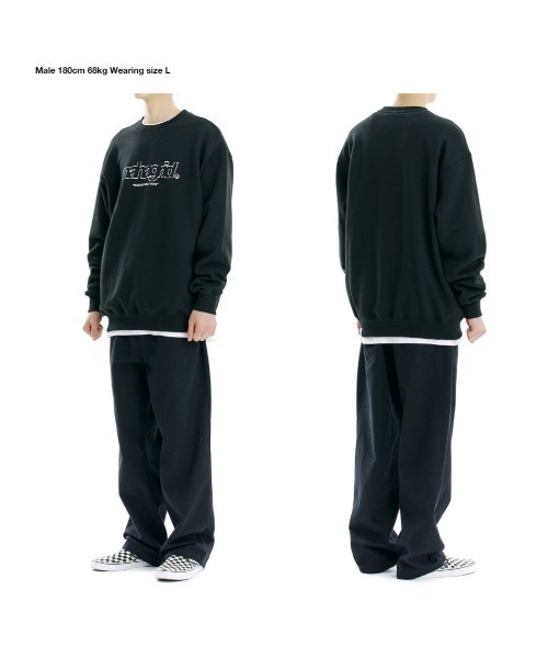 MAHAGRID（マハグリッド）の「【mahagrid】THIRD LOGO CREWNECK / マハグリッド サード ロゴ クルーネック 裏起毛（スウェット・メンズ・ネイビー/グレー/アイボリー/チャコールグレー/パープル/ブラック/ライトグリーン・SMALL/MEDIUM/LARGE/X-LARGE）」の12枚目の写真