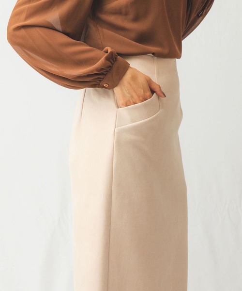 NARACAMICIE（ナラカミーチェ）の「エコスエードスカート（スカート・レディース・ブルー/ベージュ・MEDIUM）」の9枚目の写真