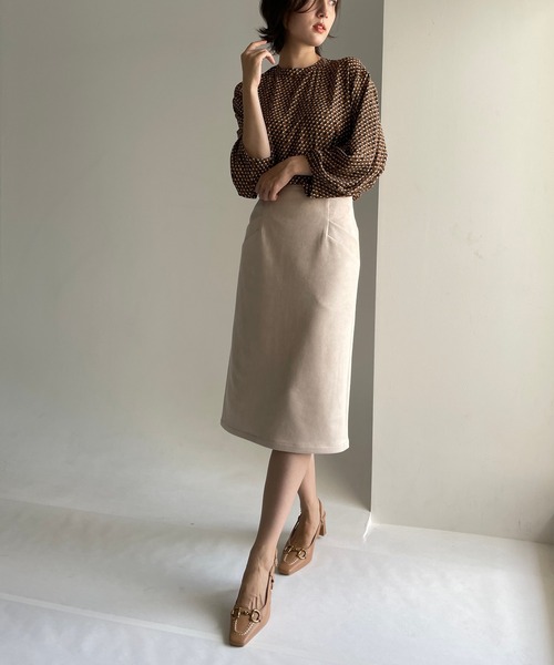 NARACAMICIE（ナラカミーチェ）の「エコスエードスカート（スカート・レディース・ブルー/ベージュ・MEDIUM）」の21枚目の写真