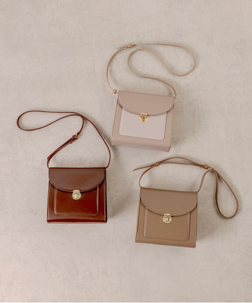 OLIVE des OLIVE（オリーブデオリーブ）の「ポケット付きショルダーバッグ（ショルダーバッグ・レディース・ベージュ/ダークブラウン/ダークベージュ・FREE）」の10枚目の写真