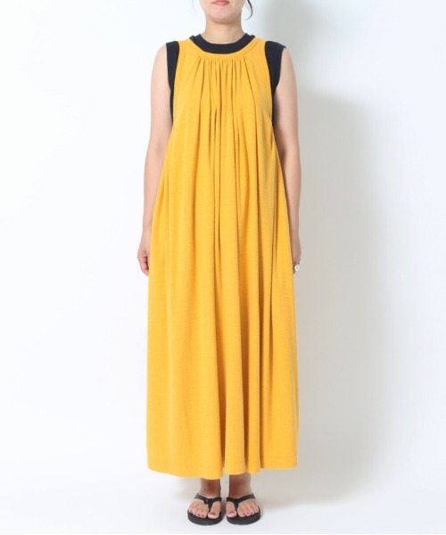 UNFIL（アンフィル）の「unfil アンフィル / raw silk plain-jersey gathered tank dress ローシルク プレーンジャージー ギャザータンクドレス ノースリーブワンピース / WWSP-UW124（ワンピース・レディース・ダークネイビー・0/1）」の7枚目の写真
