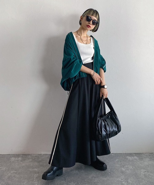 PAGEBOY（ページボーイ）の「CORE / ドレスラインワイドスカート（スカート・レディース・チャコールグレー/ブラック・FREE）」の3枚目の写真