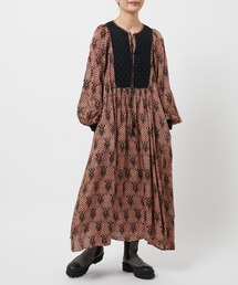 【ne Quittez pas】MODAL SATIN ETHNIC PRINT DRESS