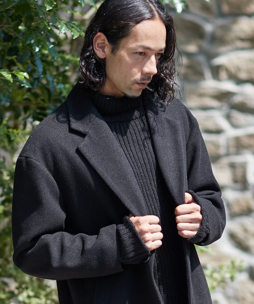 CAMBIO(カンビオ)の「mj8258-カットメルトンオーバーサイズチェスターコート(チェスターコート・メンズ・ブラック/グリーン/グレイッシュベージュ・M/L)」の15枚目の写真