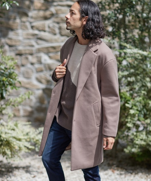 CAMBIO(カンビオ)の「mj8258-カットメルトンオーバーサイズチェスターコート(チェスターコート・メンズ・ブラック/グリーン/グレイッシュベージュ・M/L)」の12枚目の写真