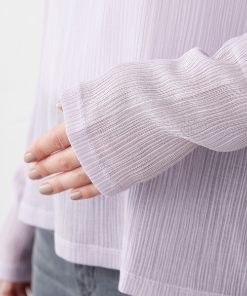 BONbazaar（ボンバザール）の「タートルネックシアーカットソー（Tシャツ/カットソー・レディース・パープル・FREE）」の7枚目の写真