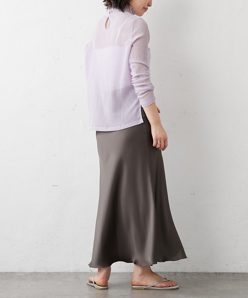 BONbazaar（ボンバザール）の「タートルネックシアーカットソー（Tシャツ/カットソー・レディース・パープル・FREE）」の8枚目の写真