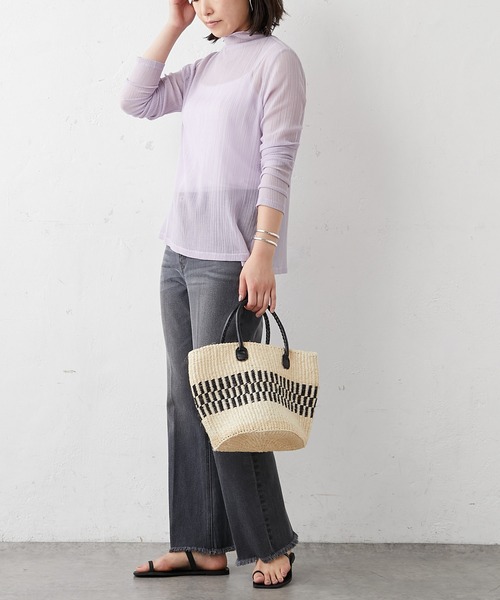 BONbazaar（ボンバザール）の「タートルネックシアーカットソー（Tシャツ/カットソー・レディース・パープル・FREE）」の15枚目の写真