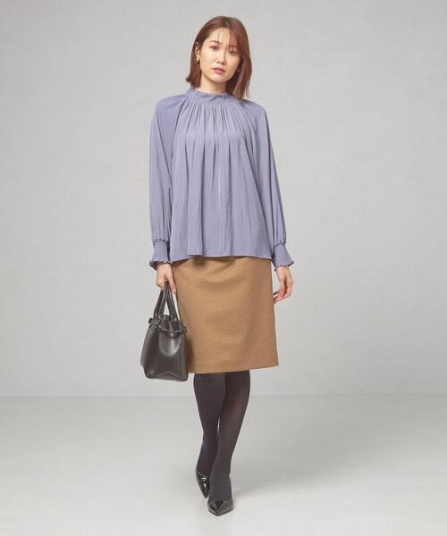 closet story(クローゼットストーリー)の「<closet story>ミニスクエア ジャカード タイトスカート -ウォッシャブル-(スカート・レディース・ベージュ/ネイビー・FREE)」の11枚目の写真