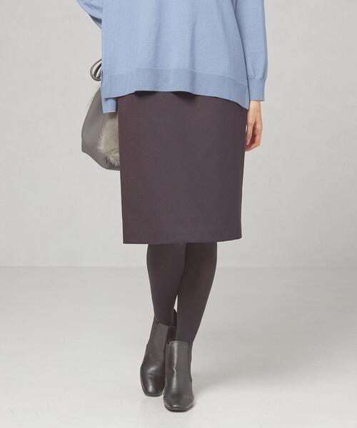 closet story(クローゼットストーリー)の「<closet story>ミニスクエア ジャカード タイトスカート -ウォッシャブル-(スカート・レディース・ベージュ/ネイビー・FREE)」の5枚目の写真