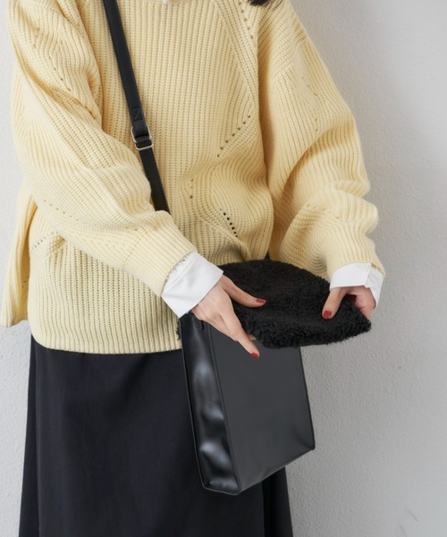 manana suerte（マニャーナスエルテ）の「ボア2wayショルダーバッグ（ショルダーバッグ・レディース・ブラック/ナチュラル・FREE）」の8枚目の写真