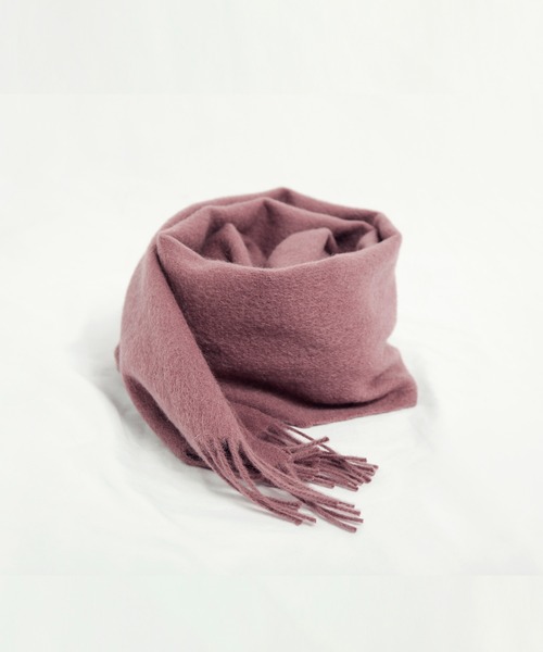 SAISON DE PAPILLON（セゾンドパピヨン）の「ウール100％マフラー（マフラー・レディース・ネイビー/ベビーピンク/ブラック/マスタード/グリーン/コーラル/パープル/キャメル/アイボリー/テラコッタ/ピンク/チャコール/ベージュ/モカ/カーキ/ブルーグリーン・フリー）」の12枚目の写真