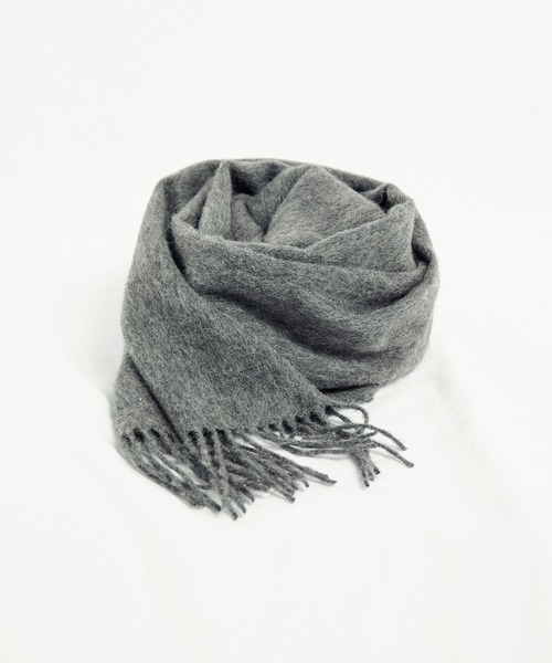 SAISON DE PAPILLON（セゾンドパピヨン）の「ウール100％マフラー（マフラー・レディース・ネイビー/ベビーピンク/ブラック/マスタード/グリーン/コーラル/パープル/キャメル/アイボリー/テラコッタ/ピンク/チャコール/ベージュ/モカ/カーキ/ブルーグリーン・フリー）」の4枚目の写真