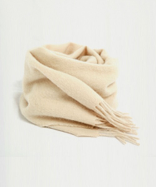 SAISON DE PAPILLON（セゾンドパピヨン）の「ウール100％マフラー（マフラー・レディース・ネイビー/ベビーピンク/ブラック/マスタード/グリーン/コーラル/パープル/キャメル/アイボリー/テラコッタ/ピンク/チャコール/ベージュ/モカ/カーキ/ブルーグリーン・フリー）」の2枚目の写真