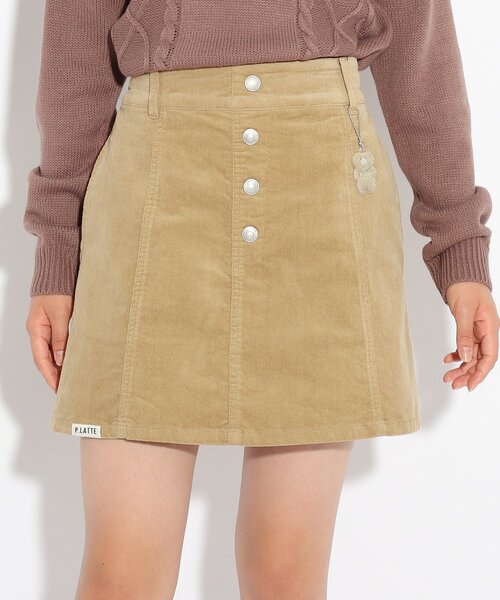 セットアップとして着用可 コーデュロイ台形スカート スカート Pink Latte ピンクラテ のファッション通販 Zozotown