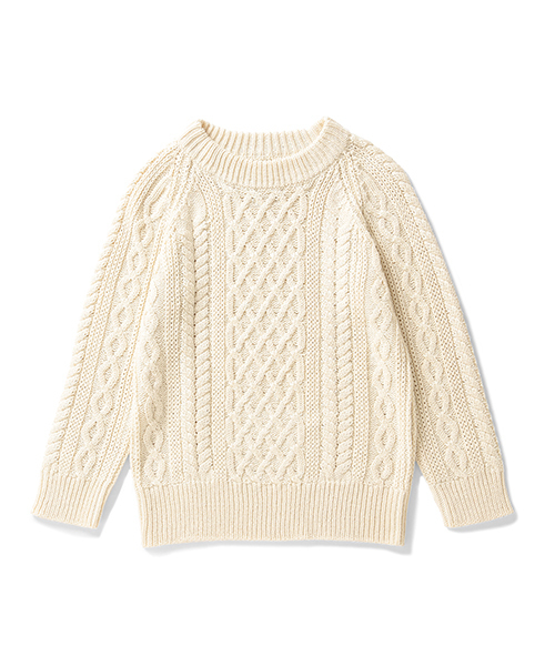 BEAMS BOY（ビームスボーイ）の「BEAMS BOY / 3ゲージ マーセライズ アランクルー クロップ袖 15SS（ニット/セーター・レディース・ナチュラル/ロイヤルブルー/ネイビー・ONE SIZE）」の9枚目の写真