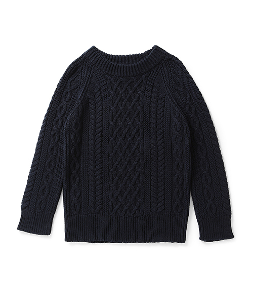 BEAMS BOY（ビームスボーイ）の「BEAMS BOY / 3ゲージ マーセライズ アランクルー クロップ袖 15SS（ニット/セーター・レディース・ナチュラル/ロイヤルブルー/ネイビー・ONE SIZE）」の14枚目の写真