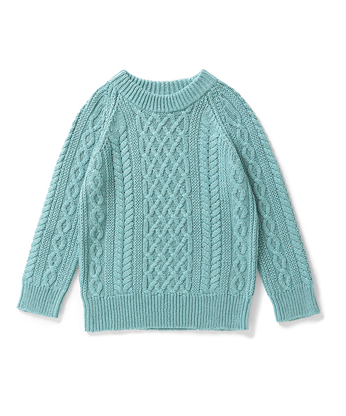 BEAMS BOY（ビームスボーイ）の「BEAMS BOY / 3ゲージ マーセライズ アランクルー クロップ袖 15SS（ニット/セーター・レディース・ナチュラル/ロイヤルブルー/ネイビー・ONE SIZE）」の15枚目の写真