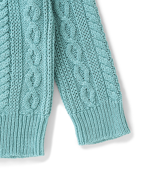 BEAMS BOY（ビームスボーイ）の「BEAMS BOY / 3ゲージ マーセライズ アランクルー クロップ袖 15SS（ニット/セーター・レディース・ナチュラル/ロイヤルブルー/ネイビー・ONE SIZE）」の16枚目の写真