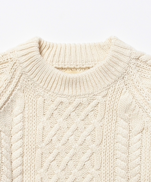 BEAMS BOY（ビームスボーイ）の「BEAMS BOY / 3ゲージ マーセライズ アランクルー クロップ袖 15SS（ニット/セーター・レディース・ナチュラル/ロイヤルブルー/ネイビー・ONE SIZE）」の20枚目の写真