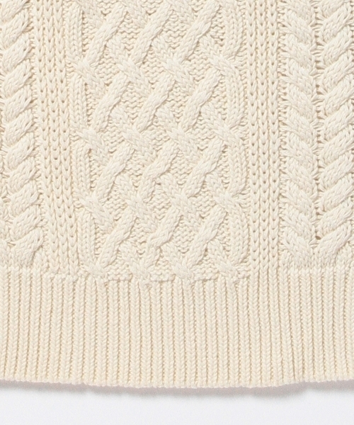 BEAMS BOY（ビームスボーイ）の「BEAMS BOY / 3ゲージ マーセライズ アランクルー クロップ袖 15SS（ニット/セーター・レディース・ナチュラル/ロイヤルブルー/ネイビー・ONE SIZE）」の22枚目の写真