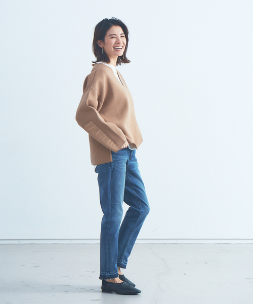 Abahouse Devinette（ドゥヴィネット）の「【BRAHMIN】ソフトダンボールジャージーカットソー（Tシャツ/カットソー・レディース・カーキ/キャメル/グレイッシュベージュ・フリー）」の8枚目の写真