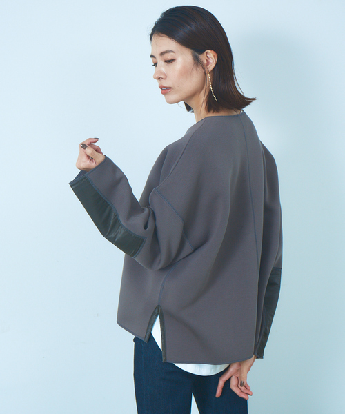 Abahouse Devinette（ドゥヴィネット）の「【BRAHMIN】ソフトダンボールジャージーカットソー（Tシャツ/カットソー・レディース・カーキ/キャメル/グレイッシュベージュ・フリー）」の10枚目の写真