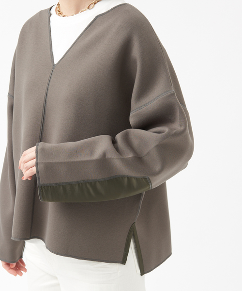 Abahouse Devinette（ドゥヴィネット）の「【BRAHMIN】ソフトダンボールジャージーカットソー（Tシャツ/カットソー・レディース・カーキ/キャメル/グレイッシュベージュ・フリー）」の13枚目の写真