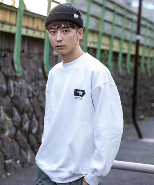 PONY(ポニー)の「PONY別注ロゴ裏起毛クルーネックスウェット(スウェット・メンズ・パープル/ホワイト・X-LARGE/SMALL/LARGE/MEDIUM)」の2枚目の写真