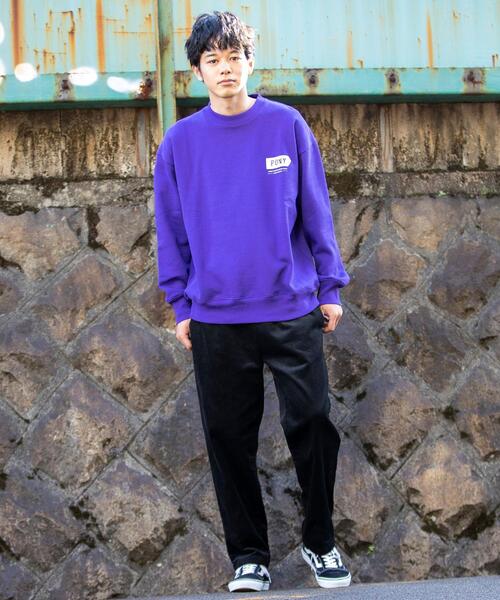 PONY(ポニー)の「PONY別注ロゴ裏起毛クルーネックスウェット(スウェット・メンズ・パープル/ホワイト・X-LARGE/SMALL/LARGE/MEDIUM)」の17枚目の写真
