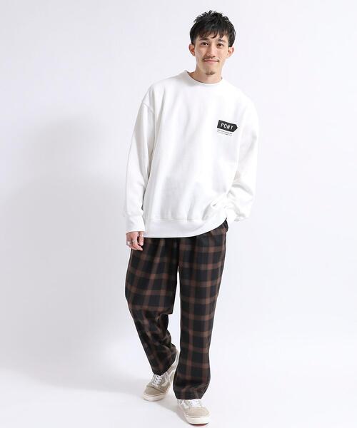 PONY(ポニー)の「PONY別注ロゴ裏起毛クルーネックスウェット(スウェット・メンズ・パープル/ホワイト・X-LARGE/SMALL/LARGE/MEDIUM)」の20枚目の写真