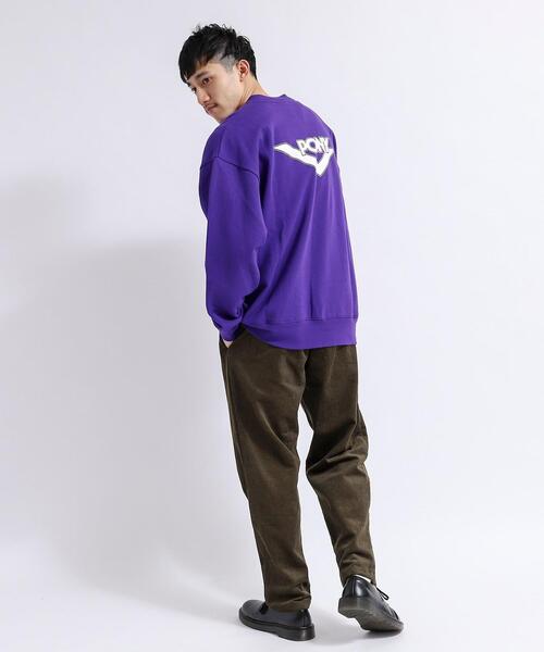 PONY(ポニー)の「PONY別注ロゴ裏起毛クルーネックスウェット(スウェット・メンズ・パープル/ホワイト・X-LARGE/SMALL/LARGE/MEDIUM)」の13枚目の写真