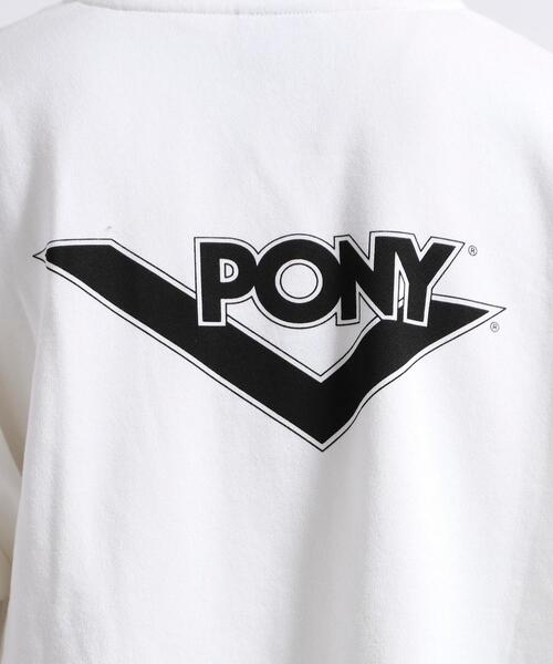 PONY(ポニー)の「PONY別注ロゴ裏起毛クルーネックスウェット(スウェット・メンズ・パープル/ホワイト・X-LARGE/SMALL/LARGE/MEDIUM)」の8枚目の写真